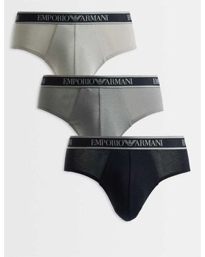 Emporio Armani Bodywear 3 Pack Of Briefs - Grey