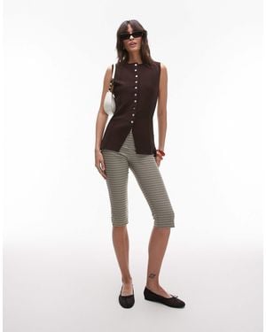 TOPSHOP Longline Compact Knitted Waistcoat - Brown