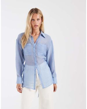 ASOS Doorschijnend Utility Overhemd - Blauw