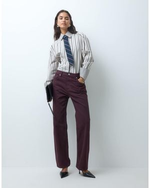 Mango Miami jean droit couleur vin - Bleu