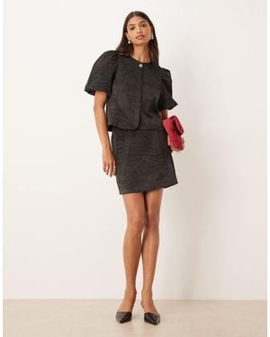 Y.A.S Jacquard Mini Skirt Co-ord - Natural