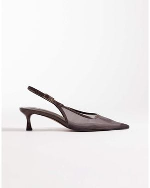 ASOS Skip Slingback Kitten Heel Shoes - White