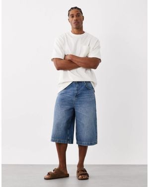 ASOS Longer Length Denim Jorts - Blue
