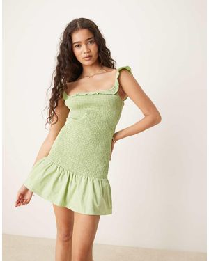 Glamorous Square Neck Mini Dress - Green