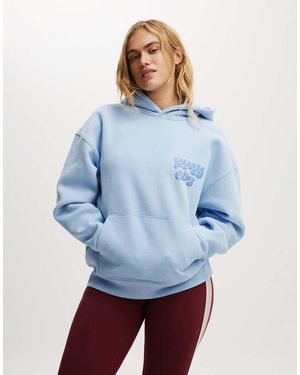 Cotton On Plush Premium Graphic Hoodie - Blue