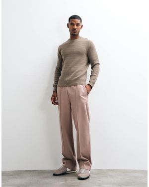 ASOS Jogger De Pernera Ancha Con Pinzas En Rosa-Marrón - Multicolor