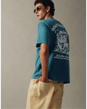 Pull&Bear Golf Cart Club T-shirt - Blue
