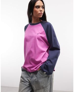 Collusion Raglan Branded Tee - Pink
