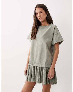 ASOS Hybrid T-shirt Mini Dress - Multicolour