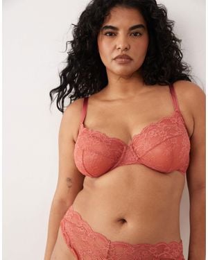 ASOS Asos Design Curve Lola Lace Underwire Bra - Brown