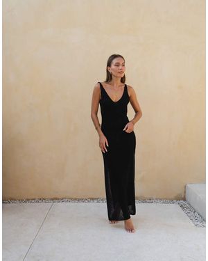 Honest The Label Buana Knitted Maxi Dress - Natural