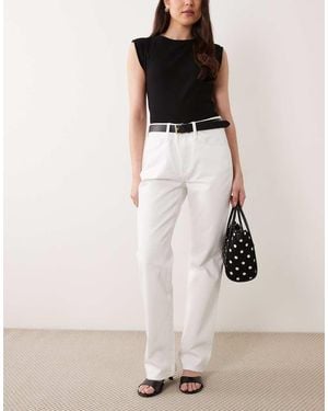 Mango Straight Leg Jeans - White