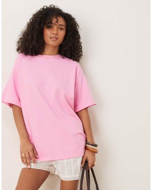 ASOS Textured Knit Oversized T-shirt - Pink
