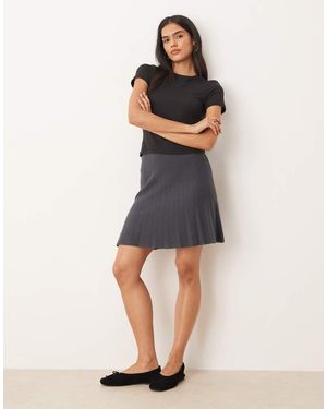 Jdy Pleated Knitted Skirt - Grey