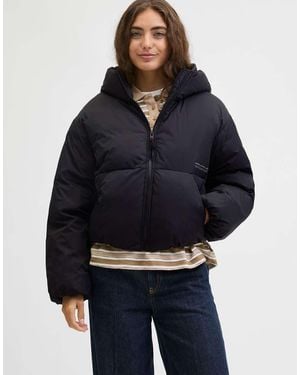 JJXX Lolly Lightweight Hooded Short Puffer Jacket - Blue