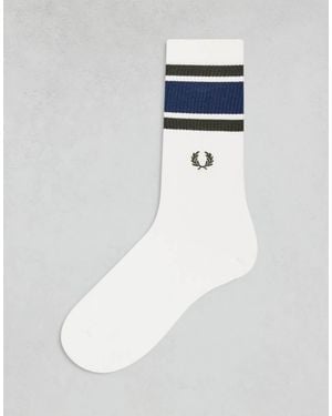 Fred Perry Calze Bianche Con Bordo A Contrasto - Bianco