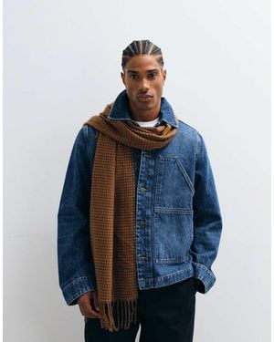 ASOS Sciarpa A Quadri Pied De Poule - Blu