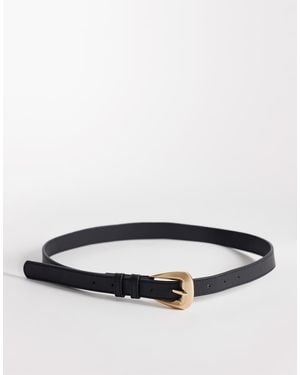 New Look Large Buckle Belt - Grey
