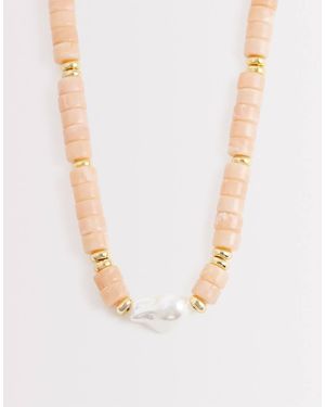 Orelia Statement Pearl And Bead Necklace - White