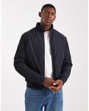 Brave Soul Zip Through Bomber Jacket - Blue
