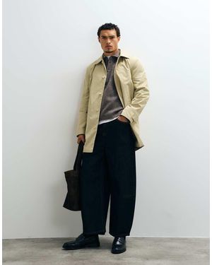 ASOS Trench Grigio Pietra - Bianco