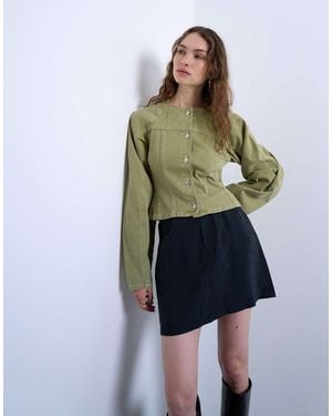 TOPSHOP Super Soft Cupro Mini Skirt - Green
