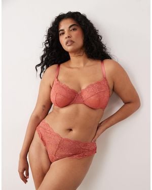 ASOS Asos Design Curve Lola Lace Lingerie Thong - Orange