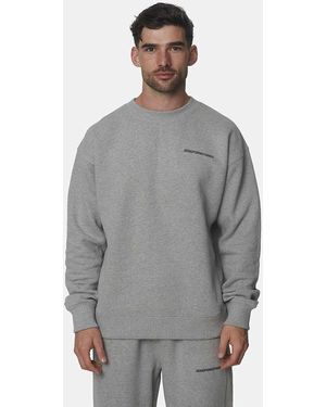 Good For Nothing Oversized Cotton Rich Fleece Crewneck Sweatshirt - Grey