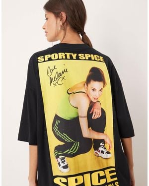 ASOS Oversized T-Shirt With Spice Girls Sporty Print - Yellow