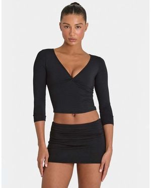 BO+TEE Foldover Mini Skort - Black
