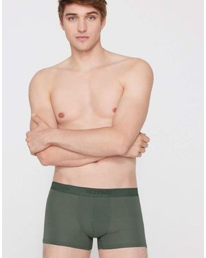 Tezenis Stretch Viscose Boxers With Logo Elastic - Green