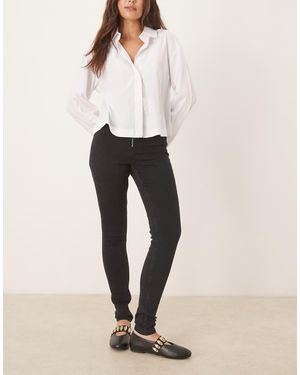 ASOS Super High Rise Skinny Jean With Zip Front - Natural
