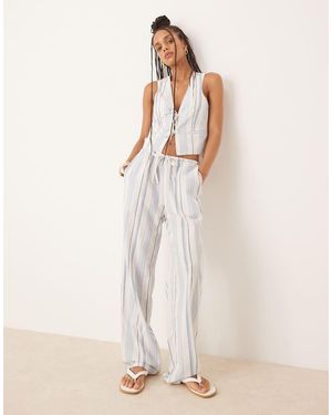 Iisla & Bird Pantalones Playeros Claro A Rayas De (Parte De Un Conjunto) - Neutro