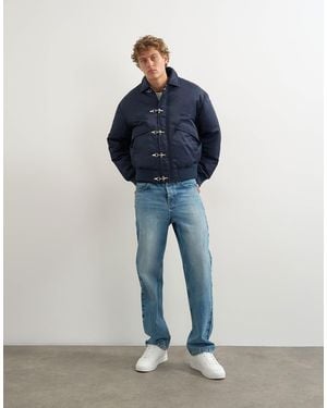 TOPMAN Wattierte bomberjacke mit knebelverschluss - Blau