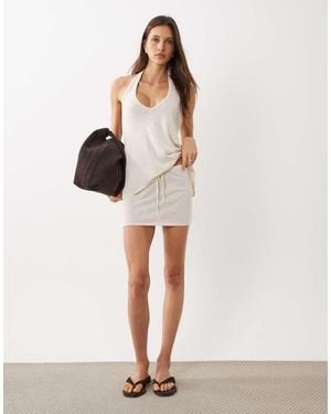 Cotton On Isla Knit Mini Skirt Co-Ord - Natural