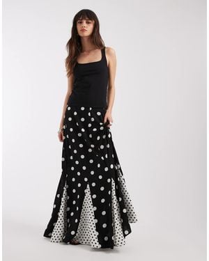 ASOS Godet Maxi Skirt-multi - White