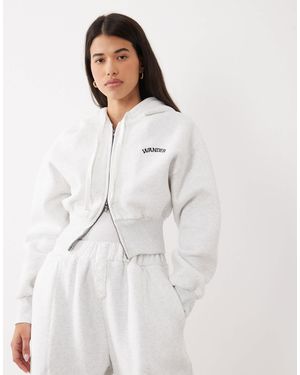 Wanderdoll Sloane cropped-hoodie mit reißverschluss aus baumwollmix im set - Weiß