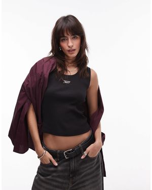 Tommy Hilfiger Script Rib Tank Top - Black