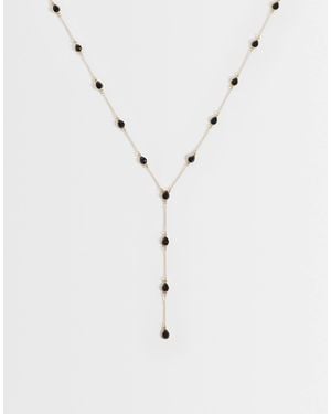 ASOS Lange lariat-halskette mit mehreren steindetails - Blau