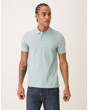 Farah Blanes Short Sleeve Logo Polo Shirt - Blue