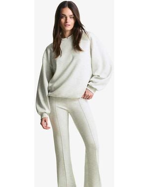 Bershka Modal Flare Trousers - White