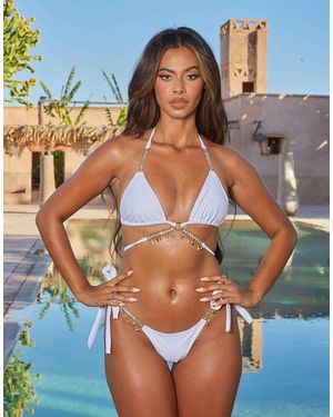 Moda Minx Top De Bikini Triangular Con Diseño Envolvente Seychelles De X Sophie Piper - Azul