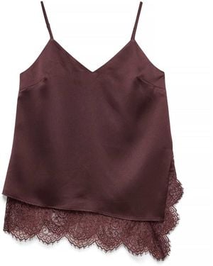 NA-KD Singlet mit schlitzdetail aus spitze - Lila