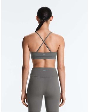 Oysho Comfortlux Light-support Sports Bra With Crossover Straps - Grey
