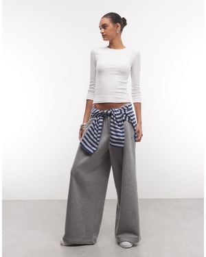 Collusion Pleated Wide Leg jogger - White