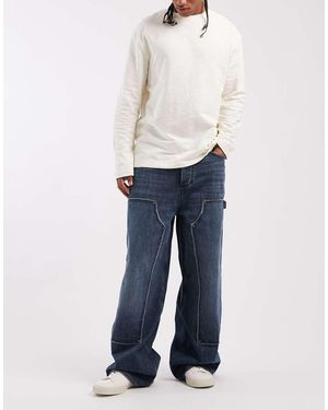 HUGO Carpenter Wide Leg Jeans - Blue