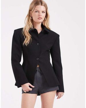 ASOS Extreme Shoulder Collar Detail Blazer - Black