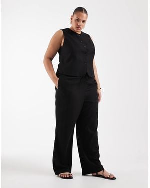 ONLY Linen Blend Pants Co-ord - Black