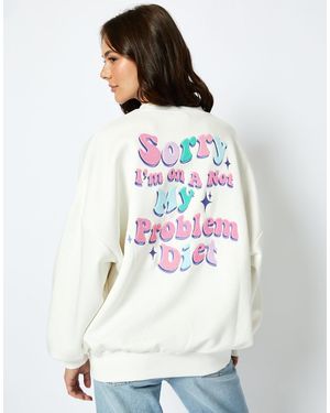 Skinnydip London London I'M On A Not My Problem Diet Sweatshirt - White