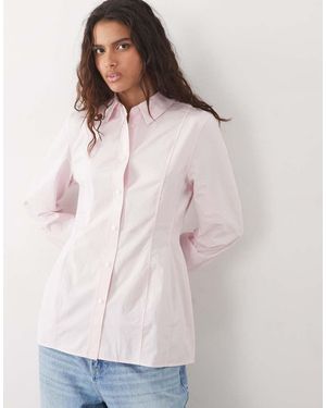 ARKET Camisa De Popelina De Manga Larga Con Botones En - Rosa